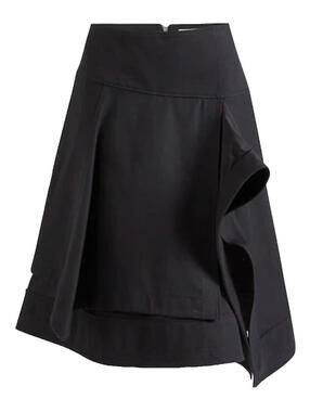 NEW, 3.1 PHILLIP LIM Layered Cotton Skirt in Black Size 6 #MD1724